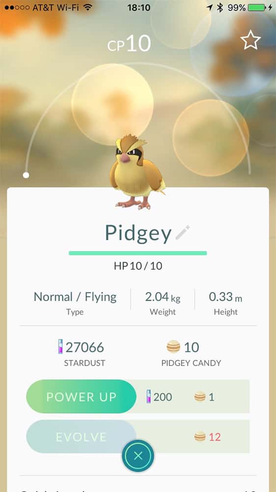 Pokémon GO Pidgey