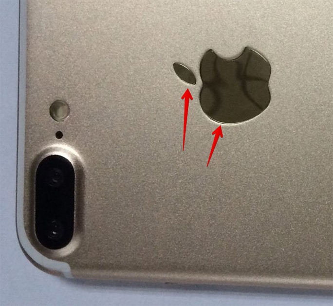 Fake Apple logo on iPhone 7