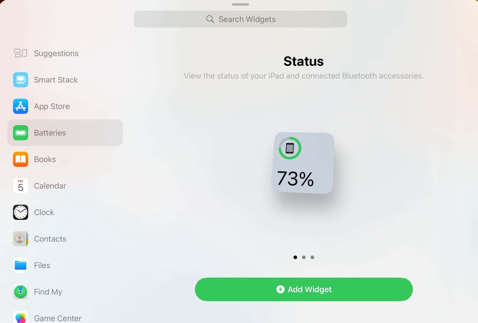 apple pencil battery widget