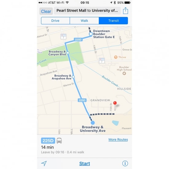 Denver, Boulder get Transit Data in Apple’s Maps
