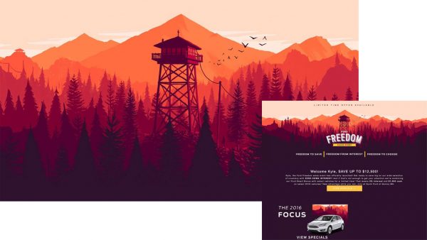 Firewatch and Ford ad comparison