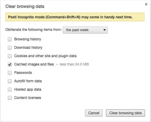 how to clear cache and cookies