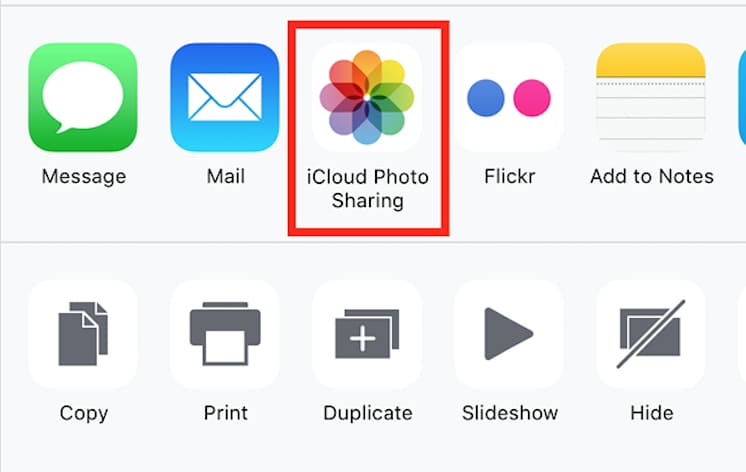 iOS iCloud Sharing