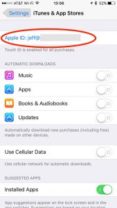 Apple ID in iTunes & App Store settings