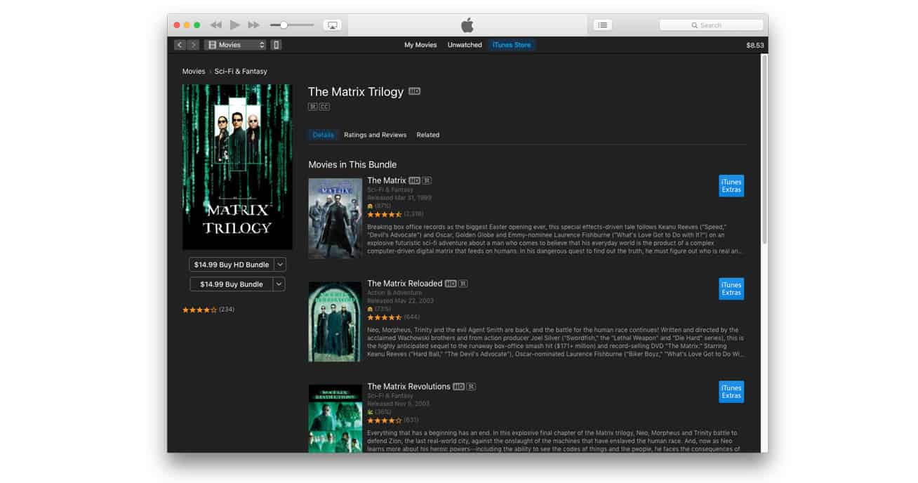 Grab The Matrix Trilogy in HD for $14.99 on the iTunes Store
