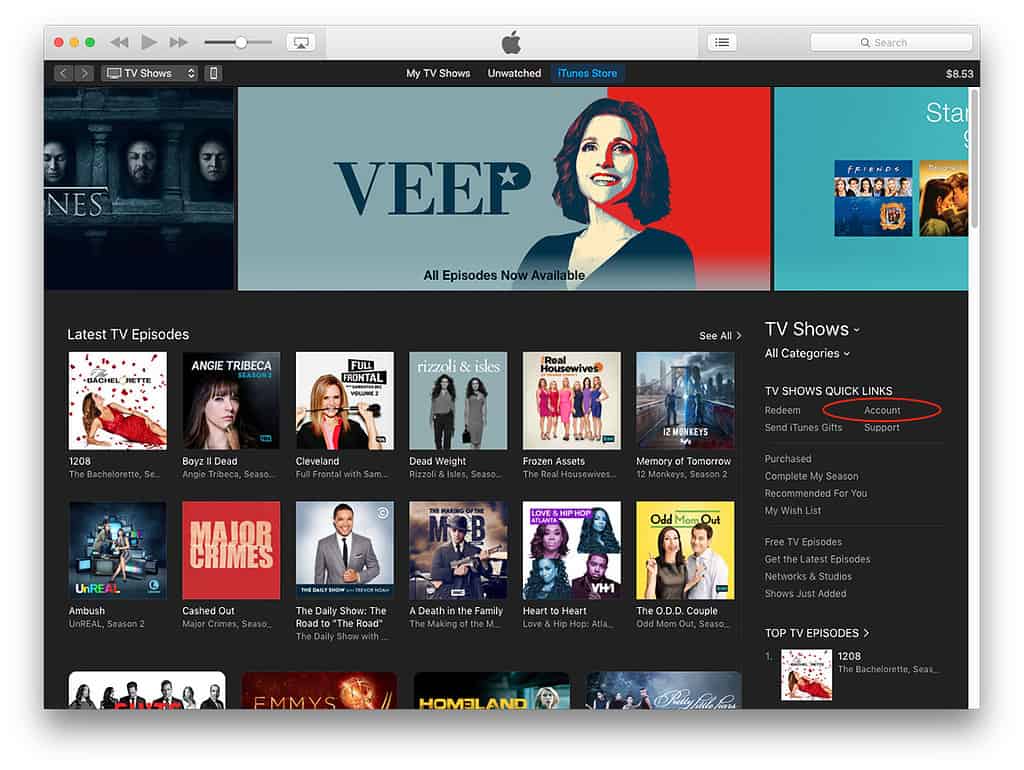 Configuración de las cuentas de iTunes Store