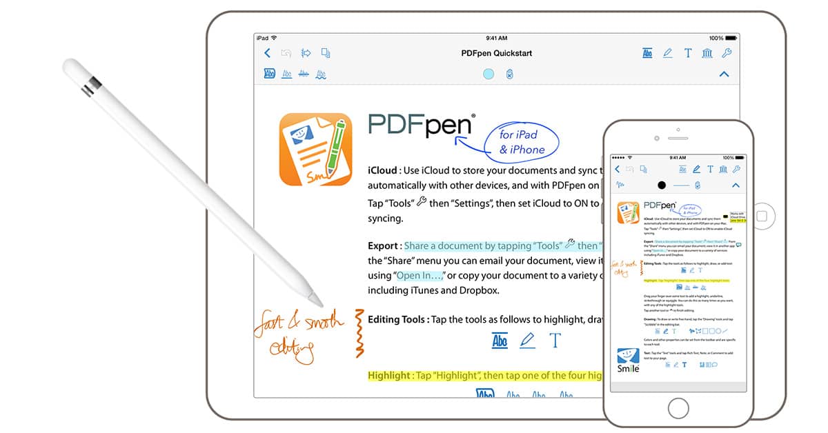 PDFPen 2 for iPhone, iPad gets Apple Pencil Support