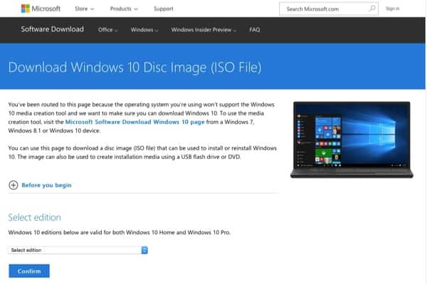 Download Windows 10 ISO