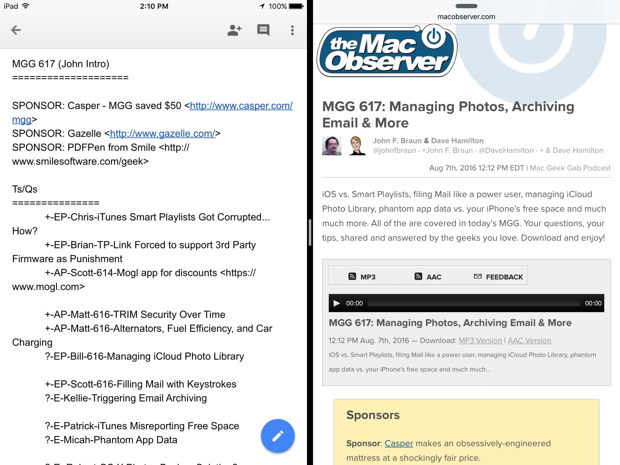 Google Docs, Sheets and Slides Get Split Screen on iPad