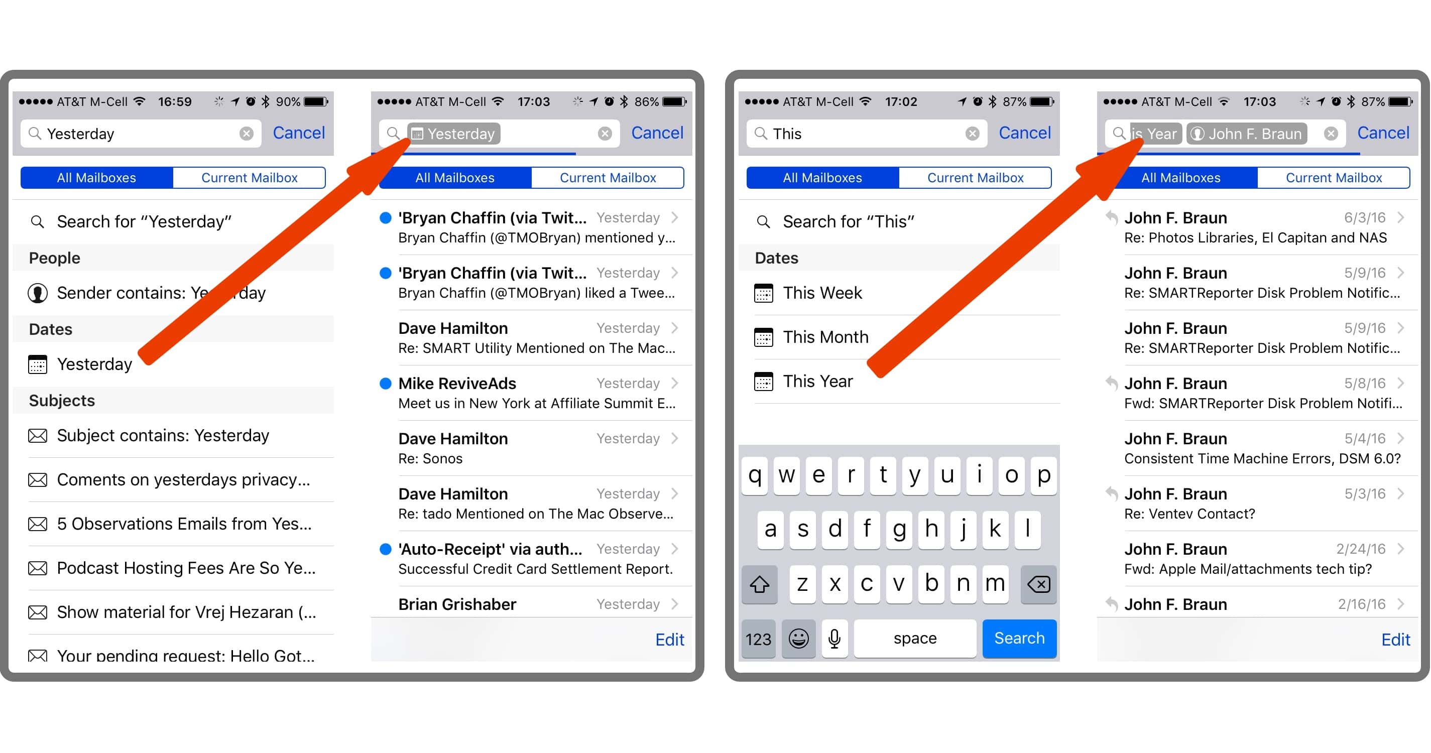 iOS Mail Power Searches
