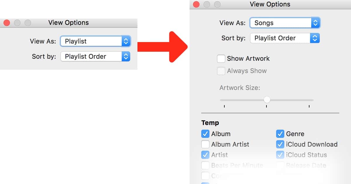 Edit Playlist Columns in iTunes 12.4 and Later