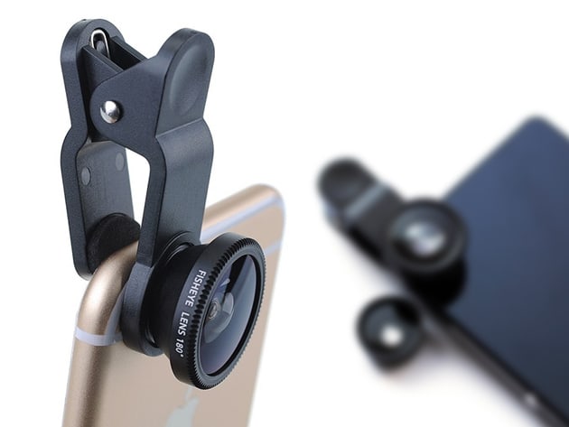 Universal 3-in-1 Lens Kit for Smartphones and Tablets: $11.99