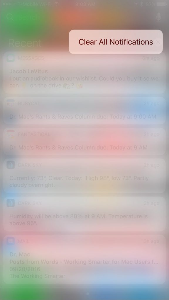 3D Touch makes Clear All Notifications a reality at long last! 