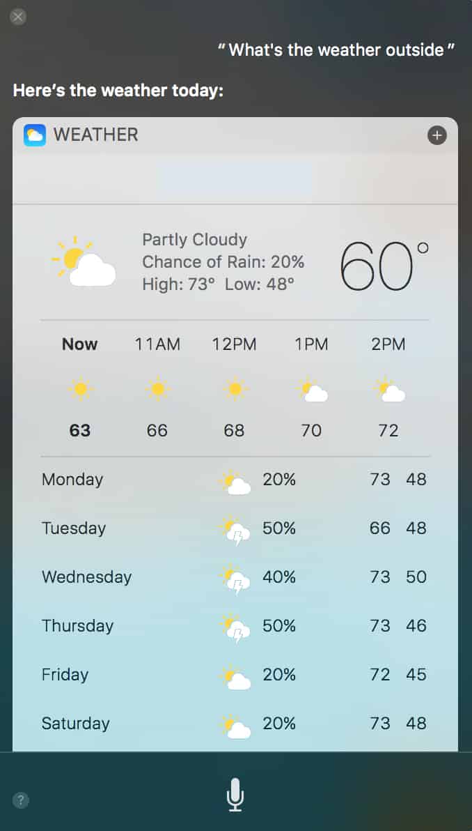 iOS Siri Weather