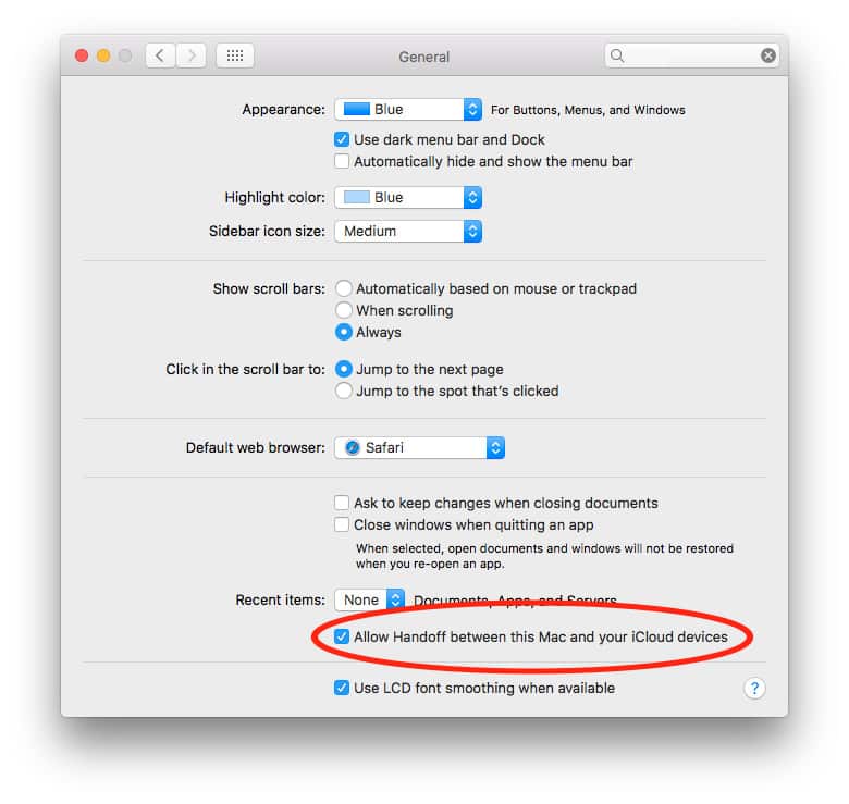 macOS Sierra Handoff enables Universal Clipboard