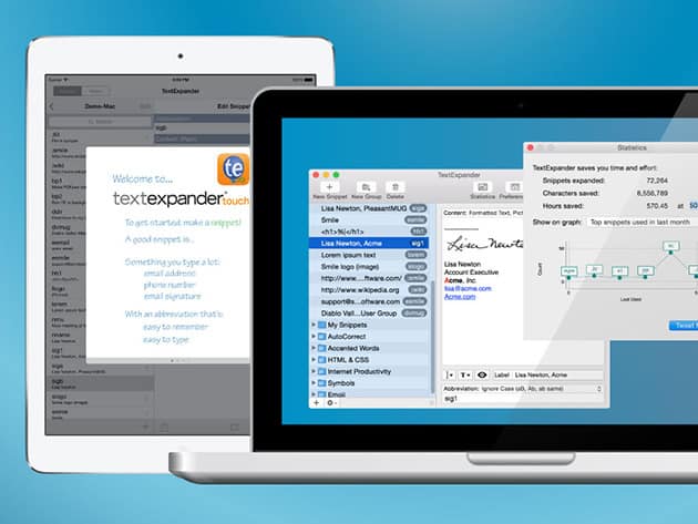 TexExpander on iPad and MacBook