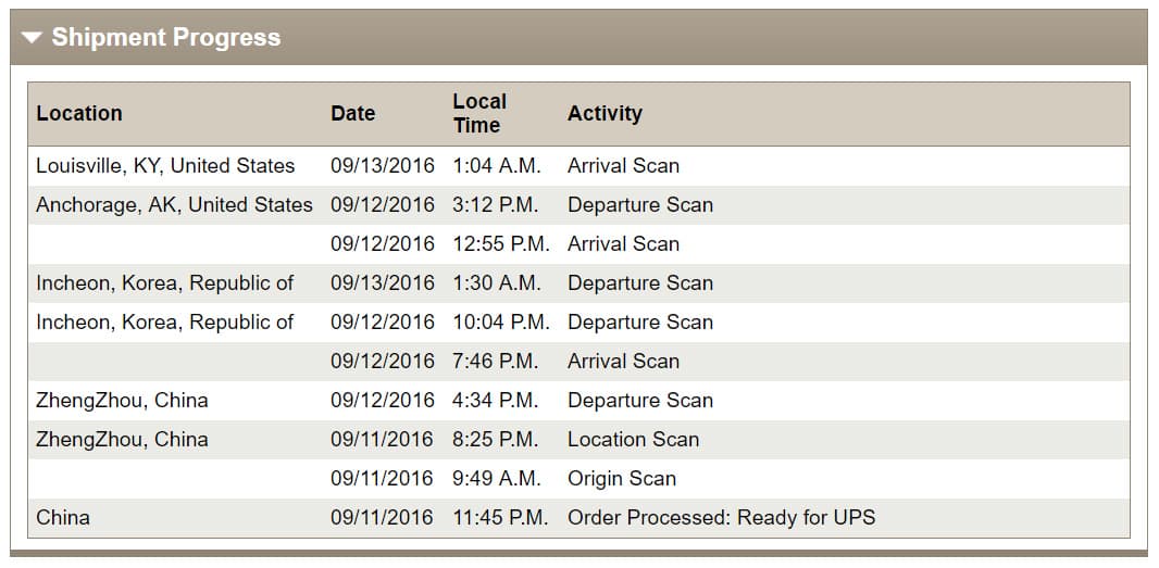 ups tracking info