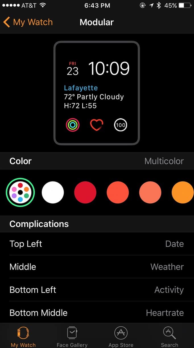 Apple Watch watchOS 3 Watch app Modular Face