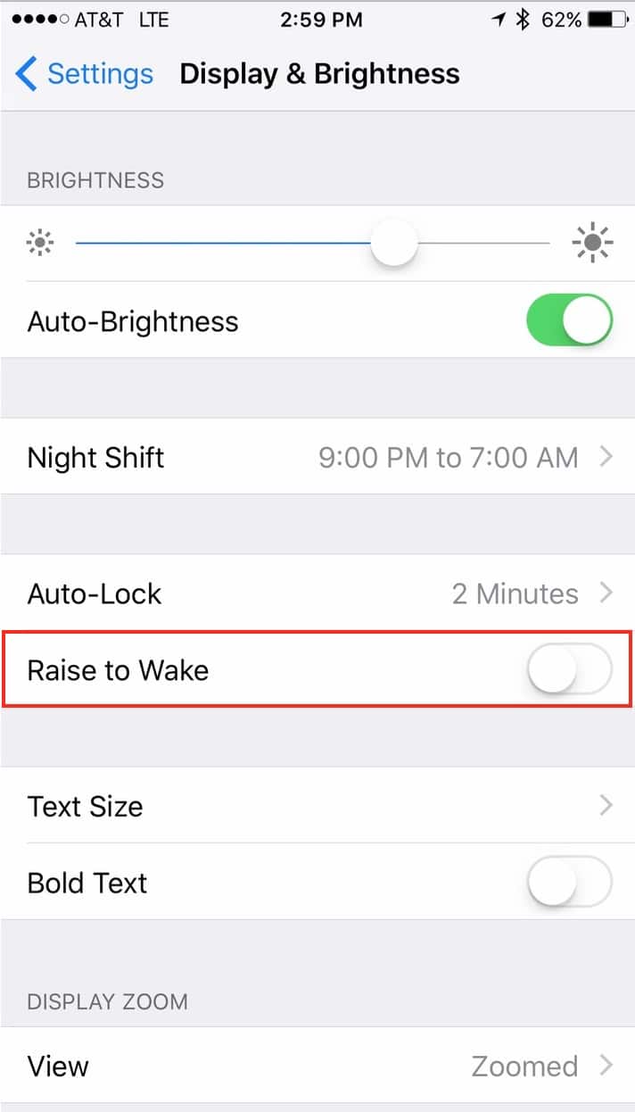 iOS 10 Raise to Wake