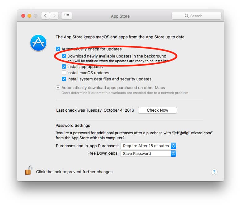 App Store background app updating settings