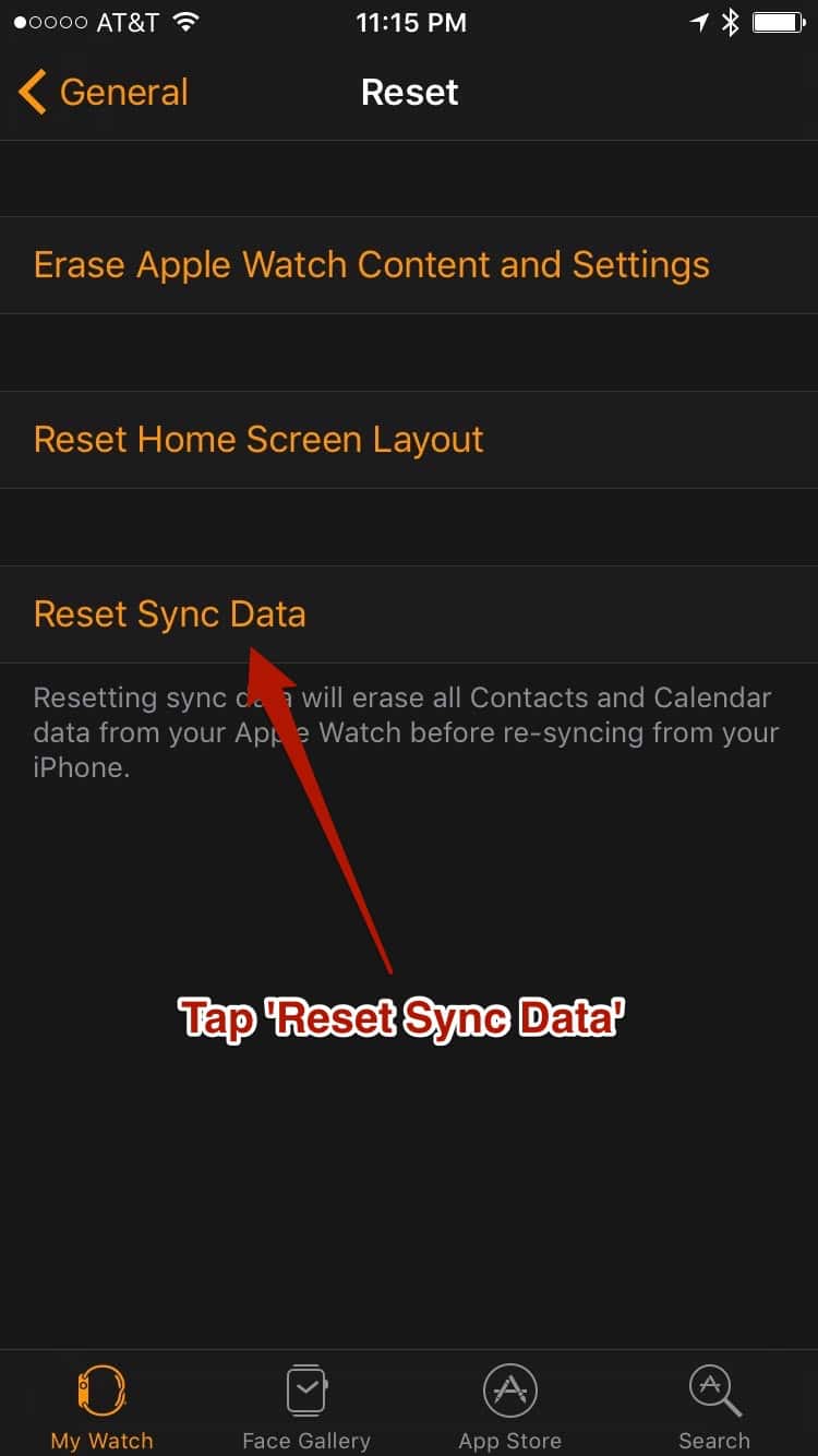 Watch App on iPhone - Reset Screen