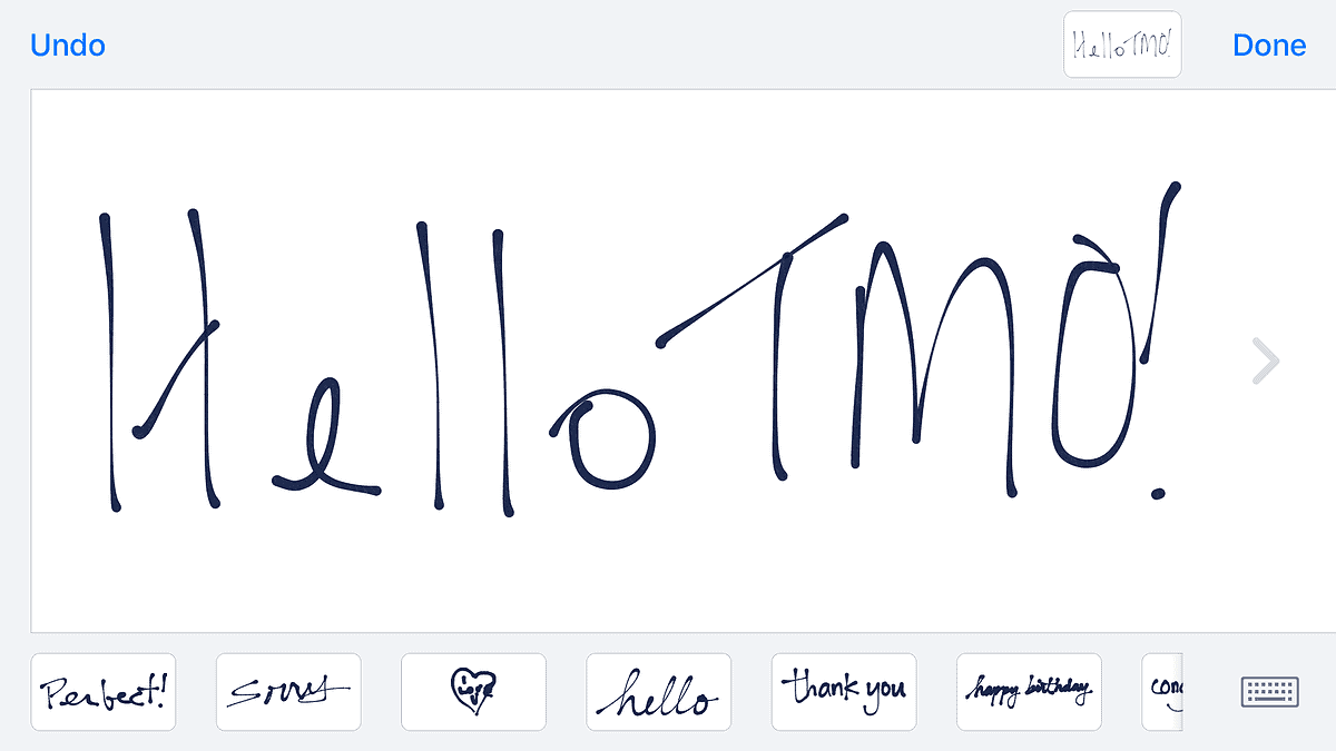 Turn your phone sideways to handwrite a message in iOS 10's Messages app.