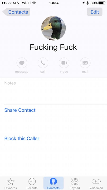 Set words you don't want autocorrect to change as a Contact's name