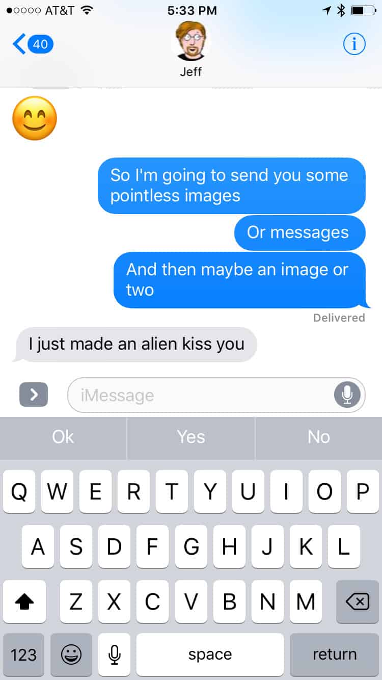 iOS 10 Messages Screen