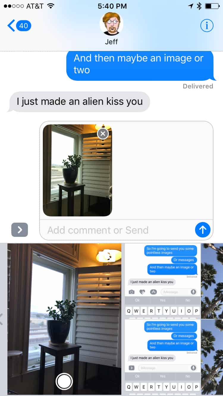 Mini-Camera Photo added to chat, but not sent