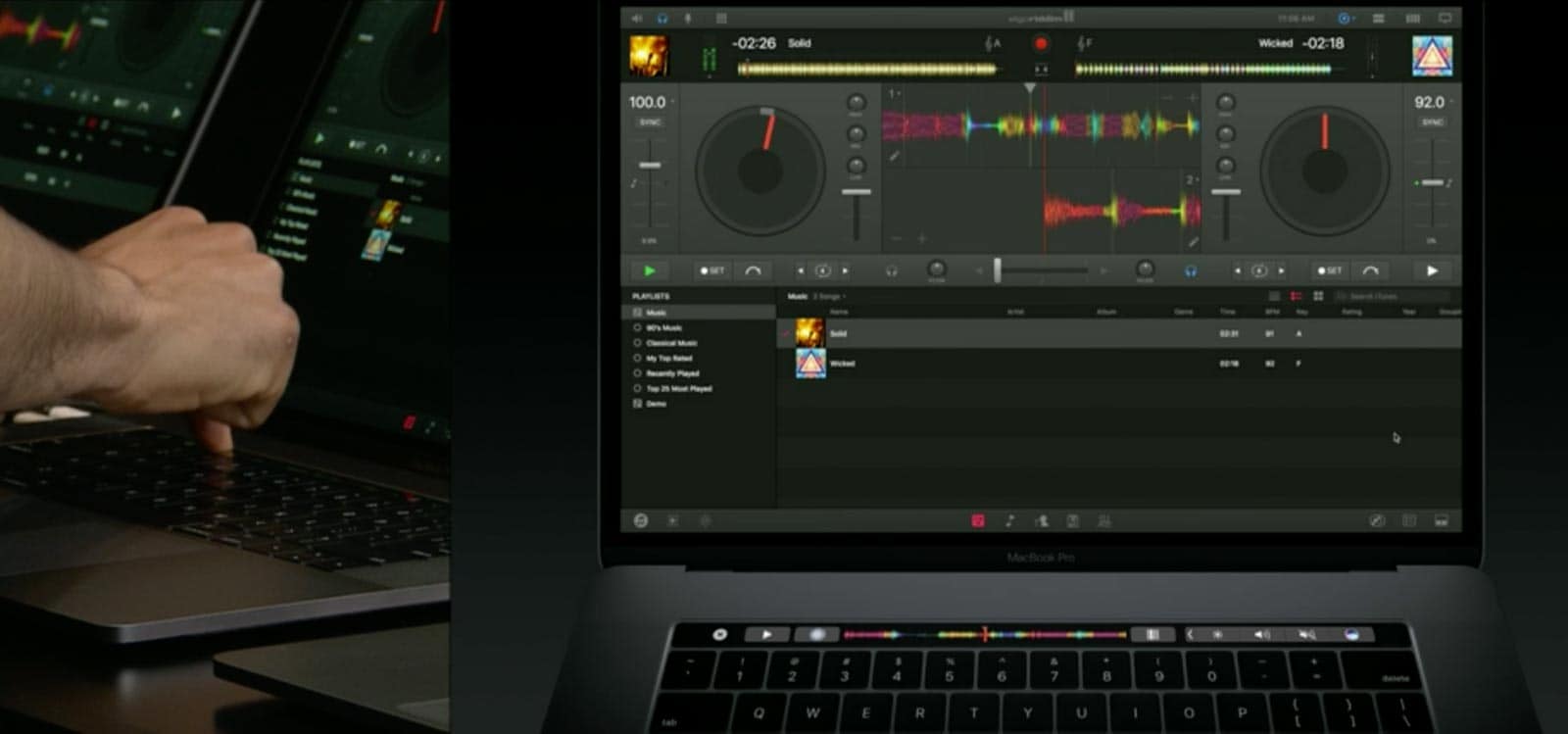 MacBook Pro with Touch Bar DJ demo at 