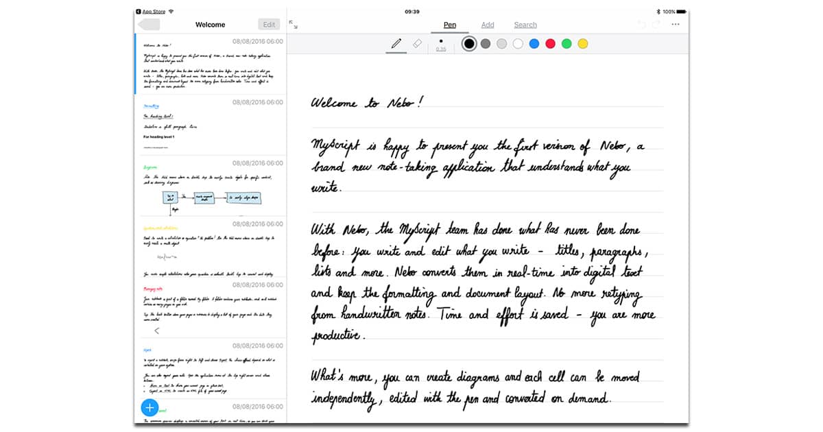 MyScript Nebo iPad Pro Note Taking App Temporarily a Free Download