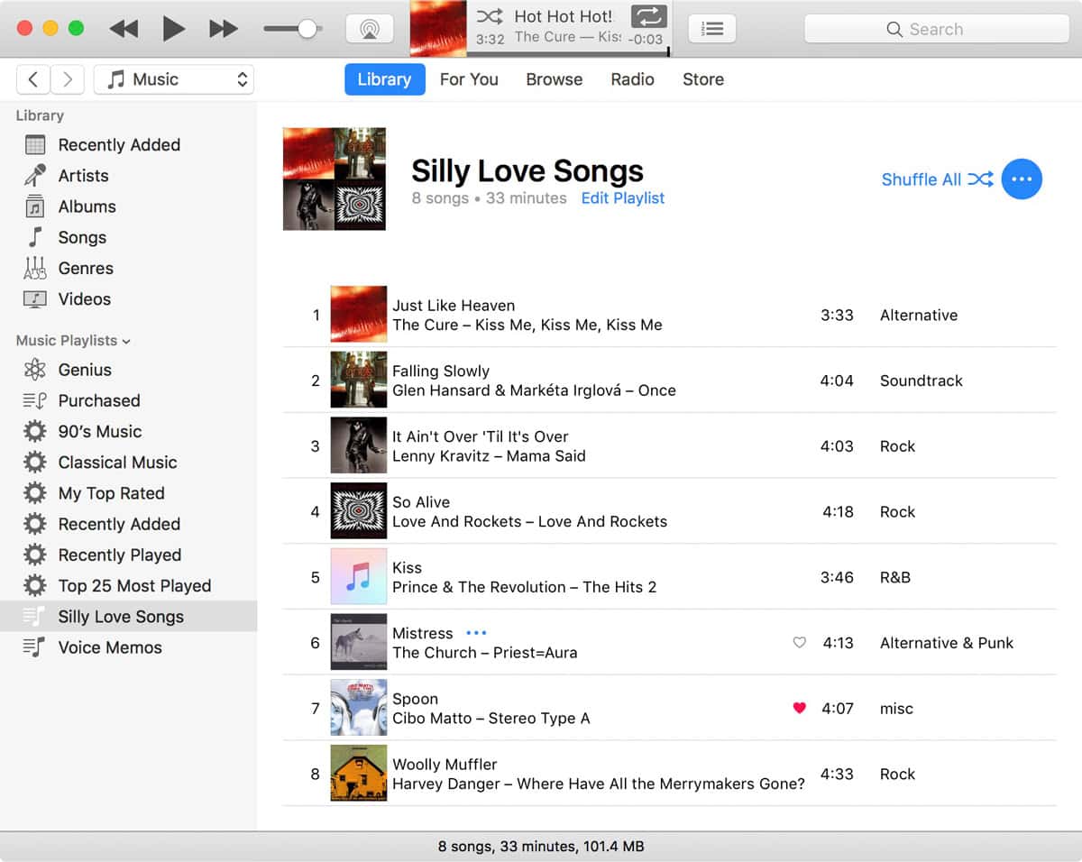 iTunes 12.5.x Playlist