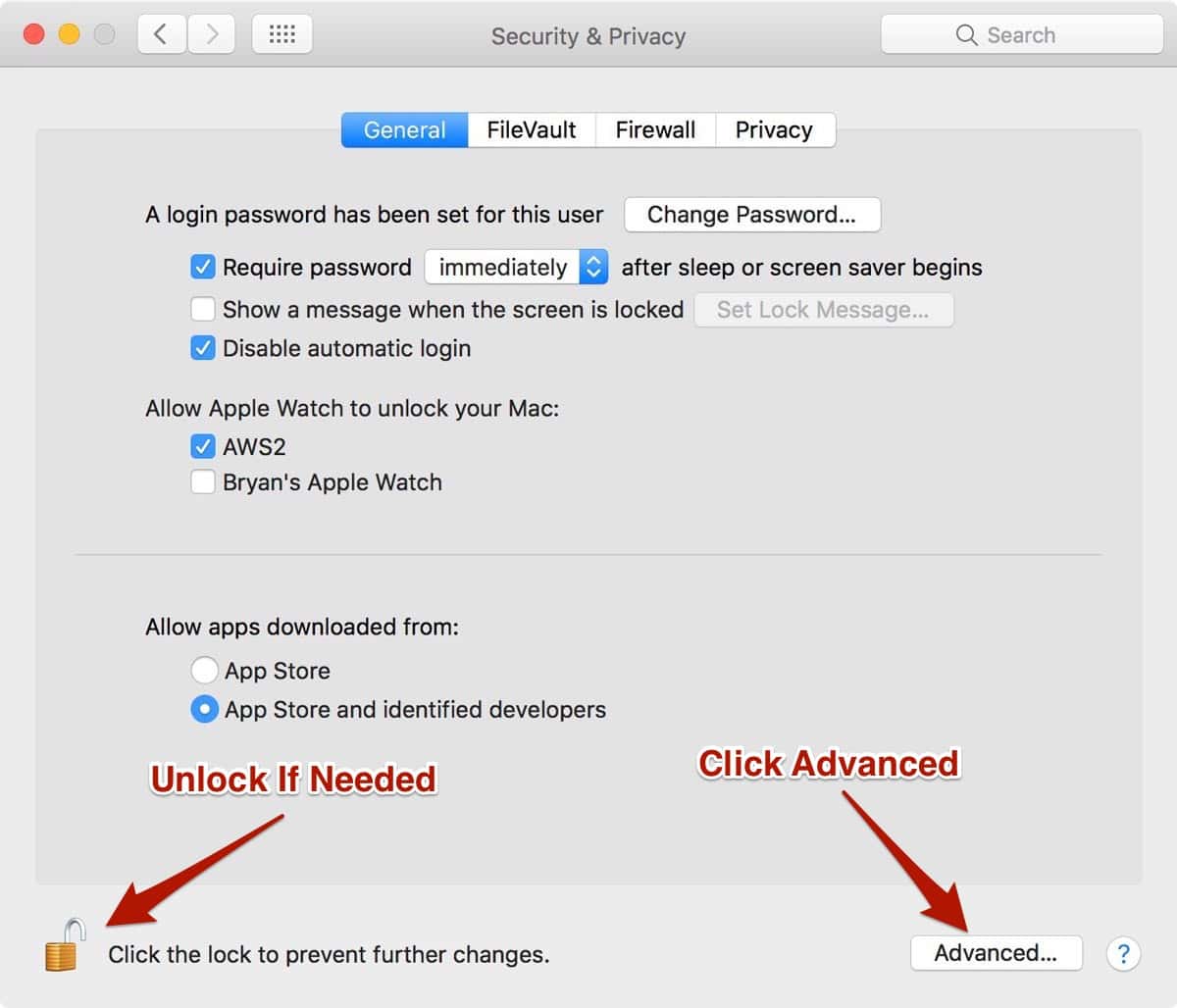 Security & Privacy Preferences in macOS Sierra