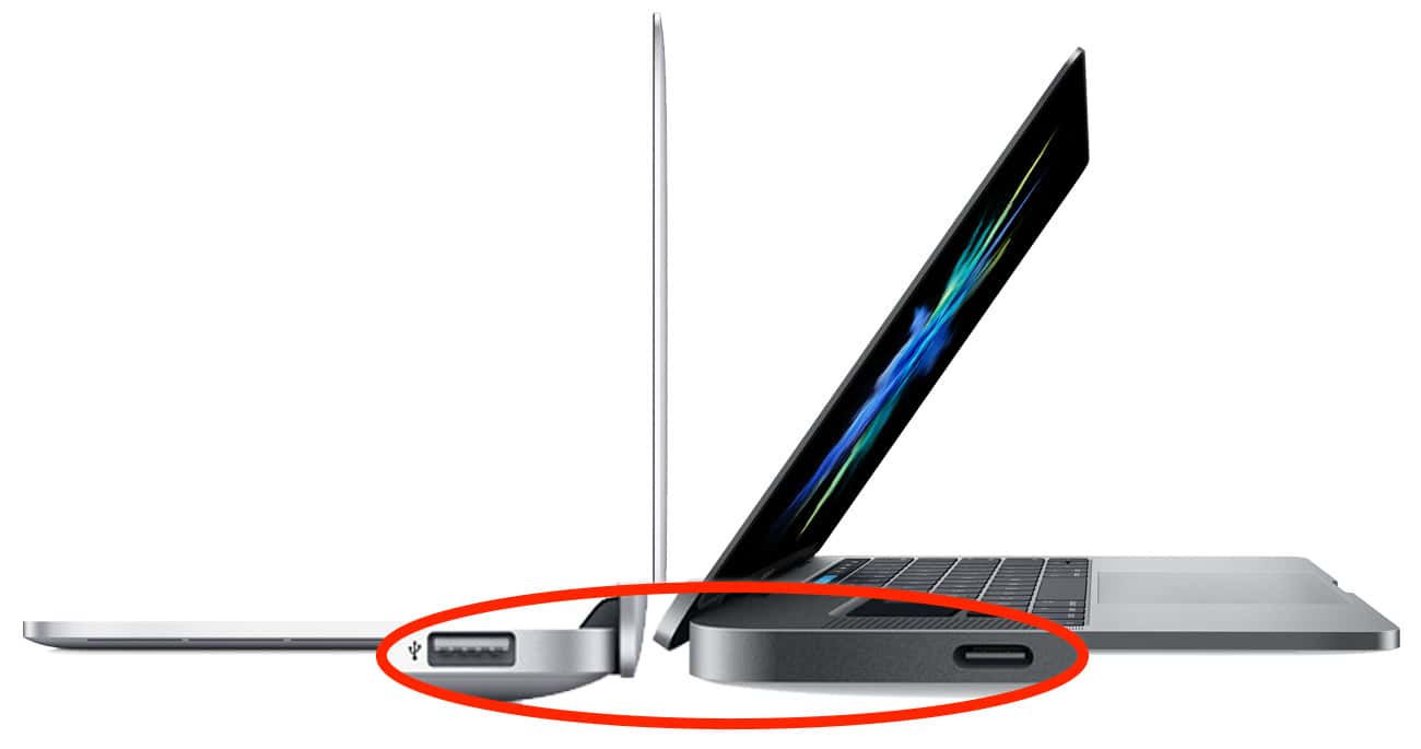 MacBook Pro USB A and USB-C port comparison