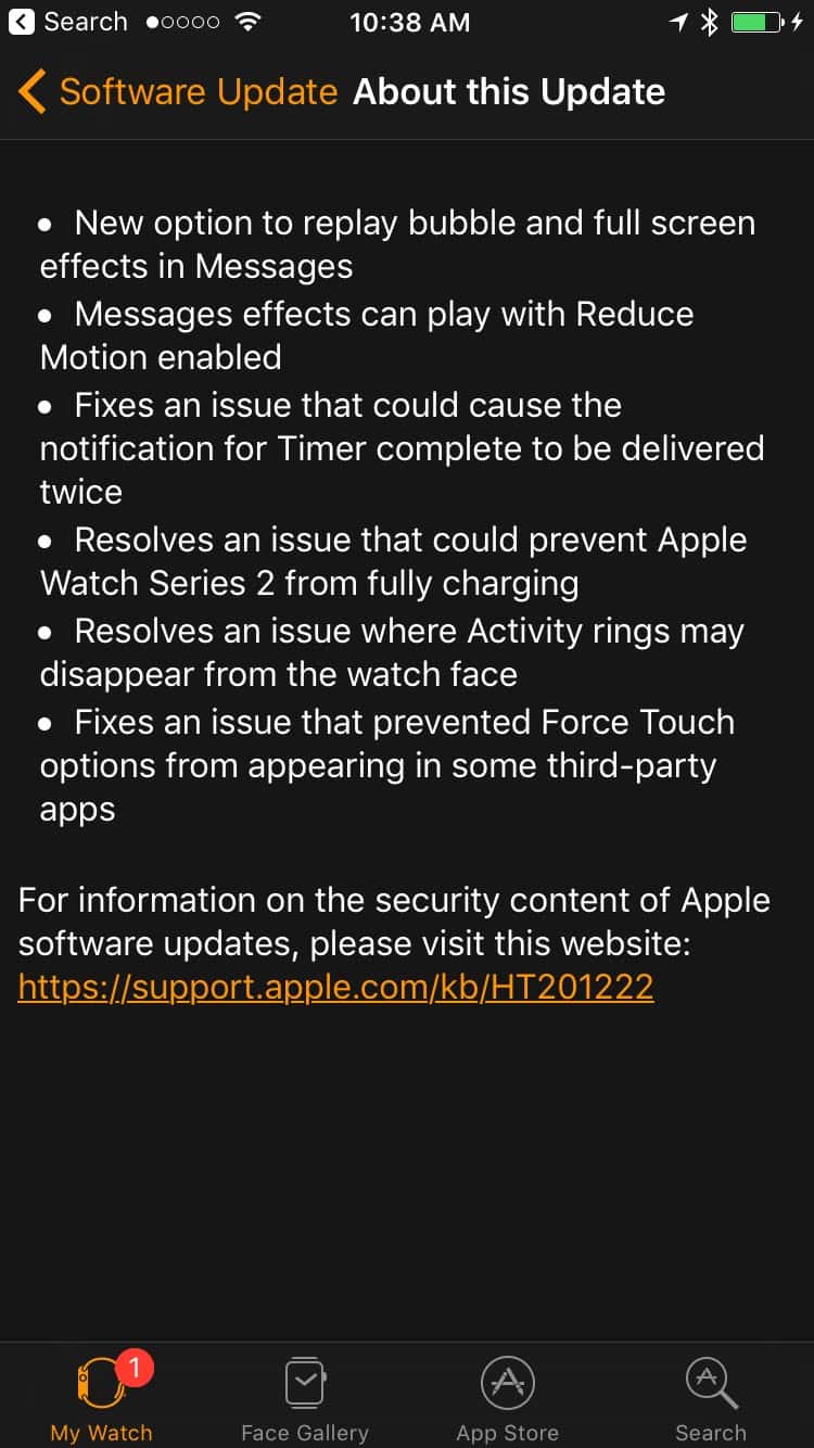 watchOS 3.1 Patch Notes