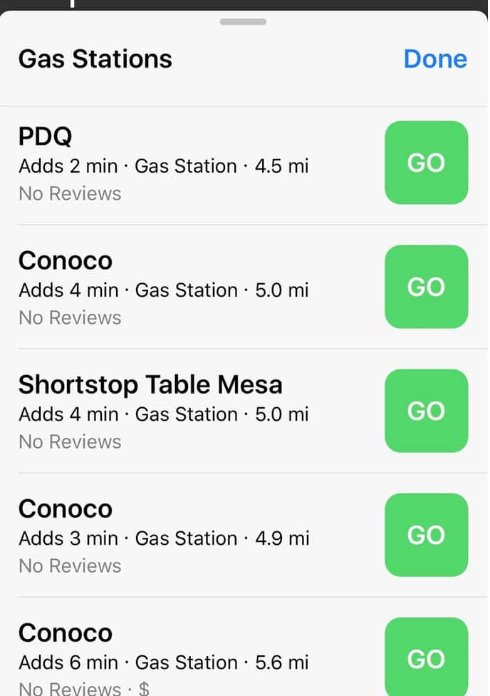 iOS 10 Maps gas stations nearby