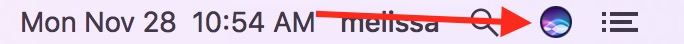 macOS Sierra Siri voice control menu bar item