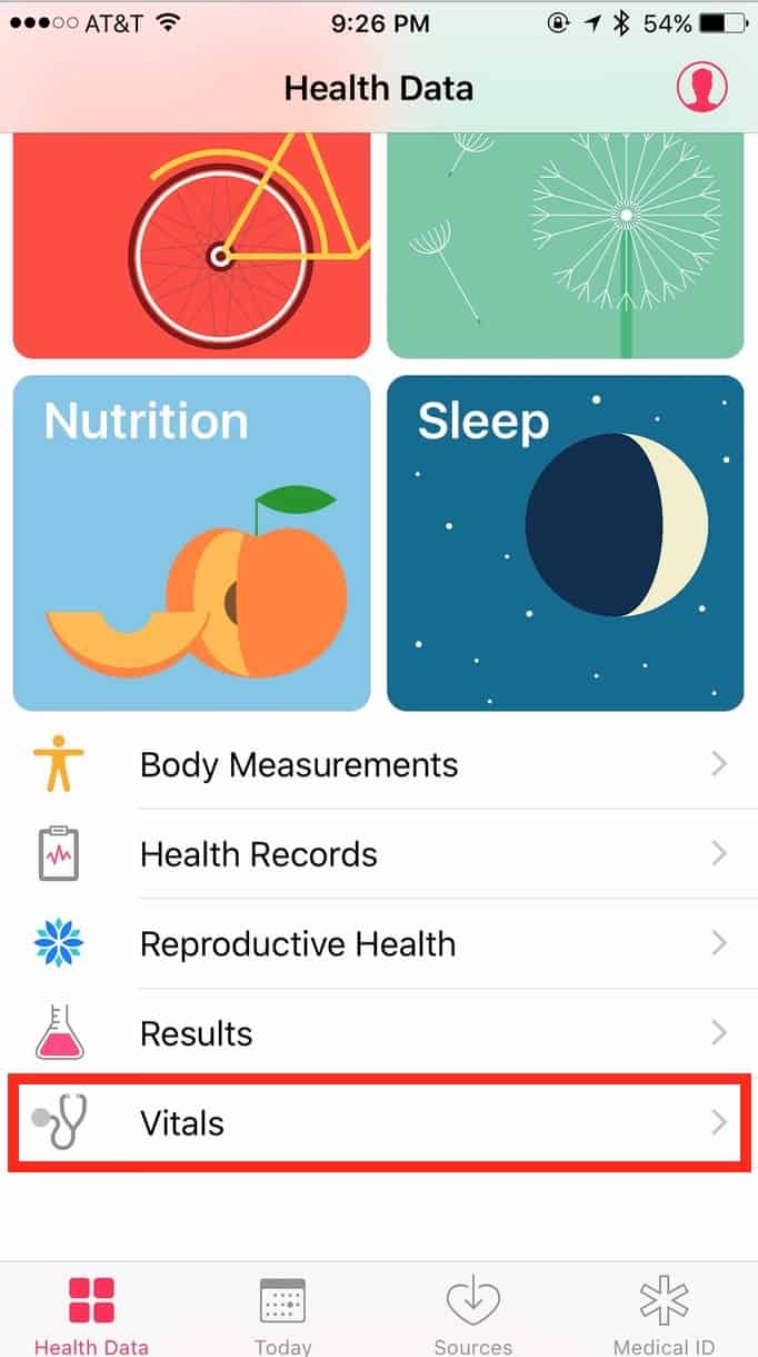 iOS 10 Health App Vitals