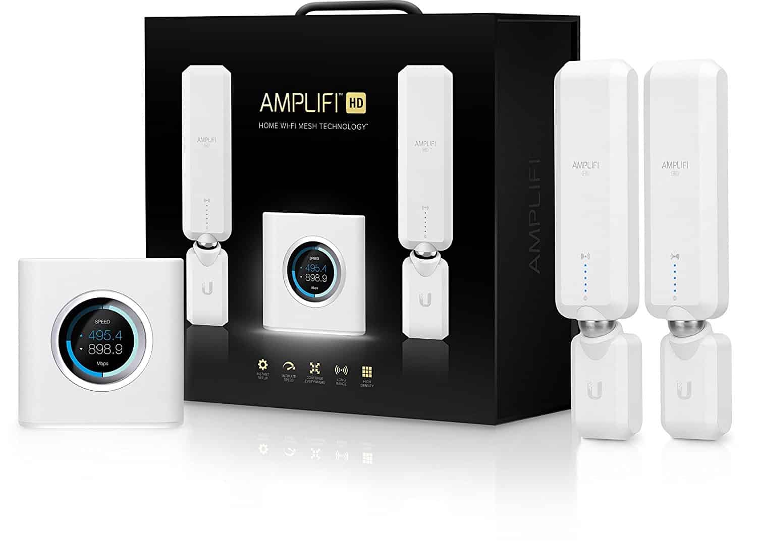 Amplifi's Base Station and Mesh Points have a very distinctive look.