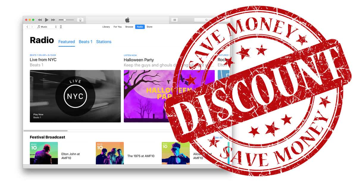 Apple Music price discount
