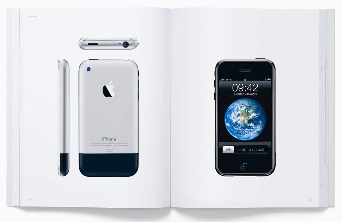 Page from Designed by Apple in California showing iPhone