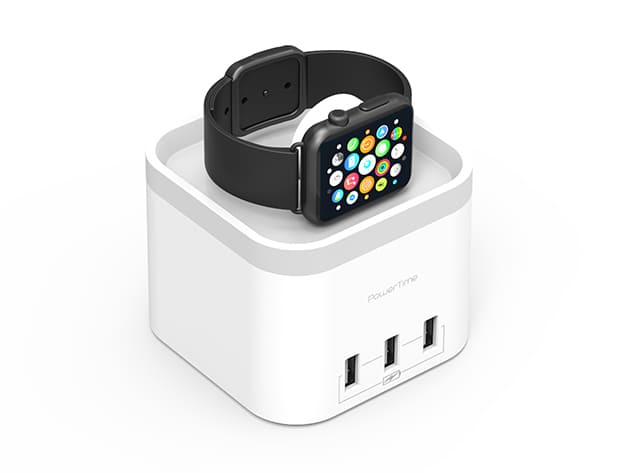 PowerTime Apple Watch Charging Dock with 3 USB Ports: $39