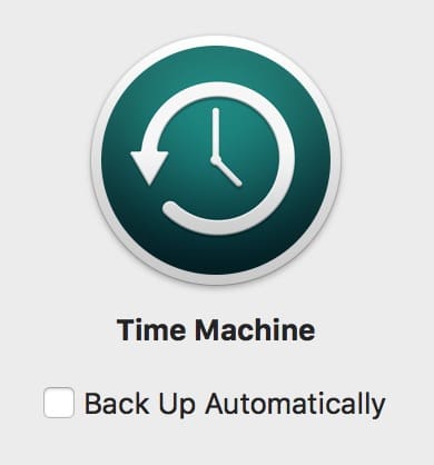Turning off Time Machine Backups from Time Machine's Preference Pane
