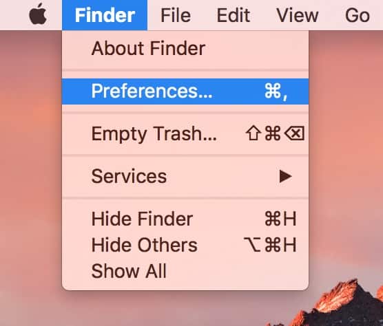 macOS Sierra Finder Preferences