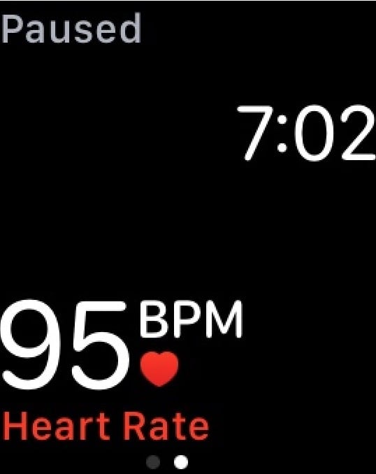 Apple Watch Workout app showing customized single metric