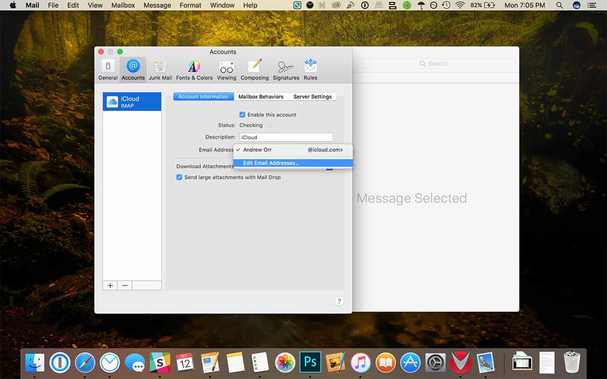 apple mail preferences