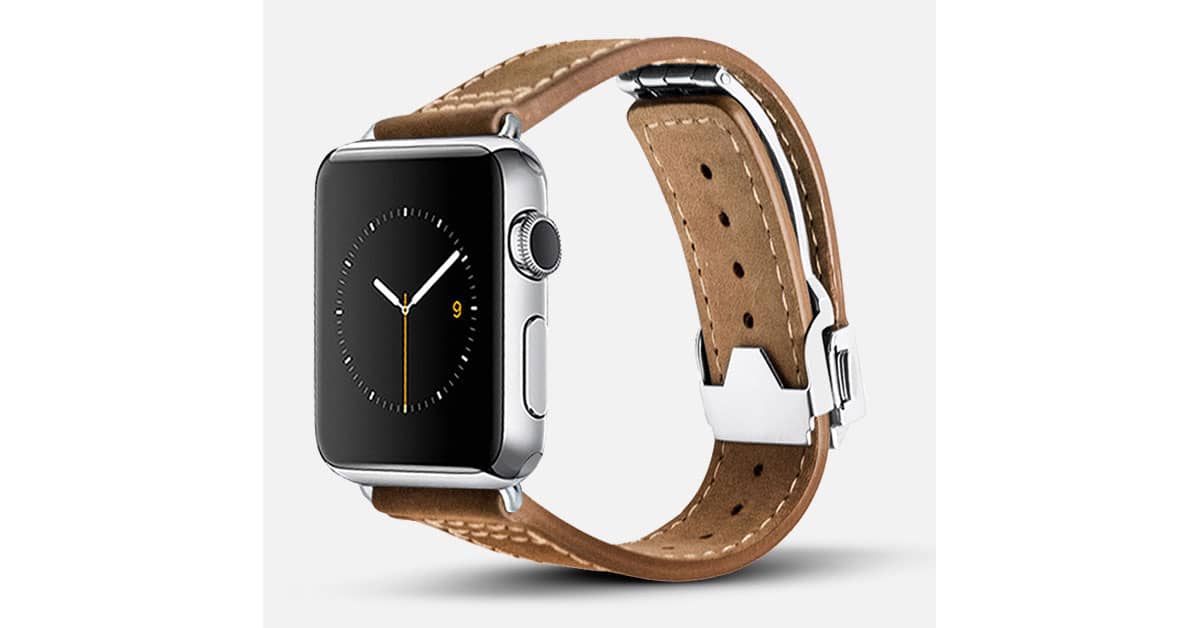 Monowear Leather Deployant Band for Apple Watch