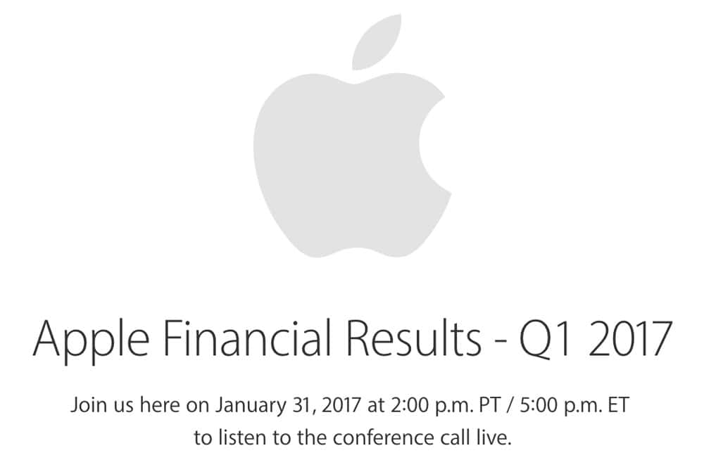 aapl q1 2017 scheduled