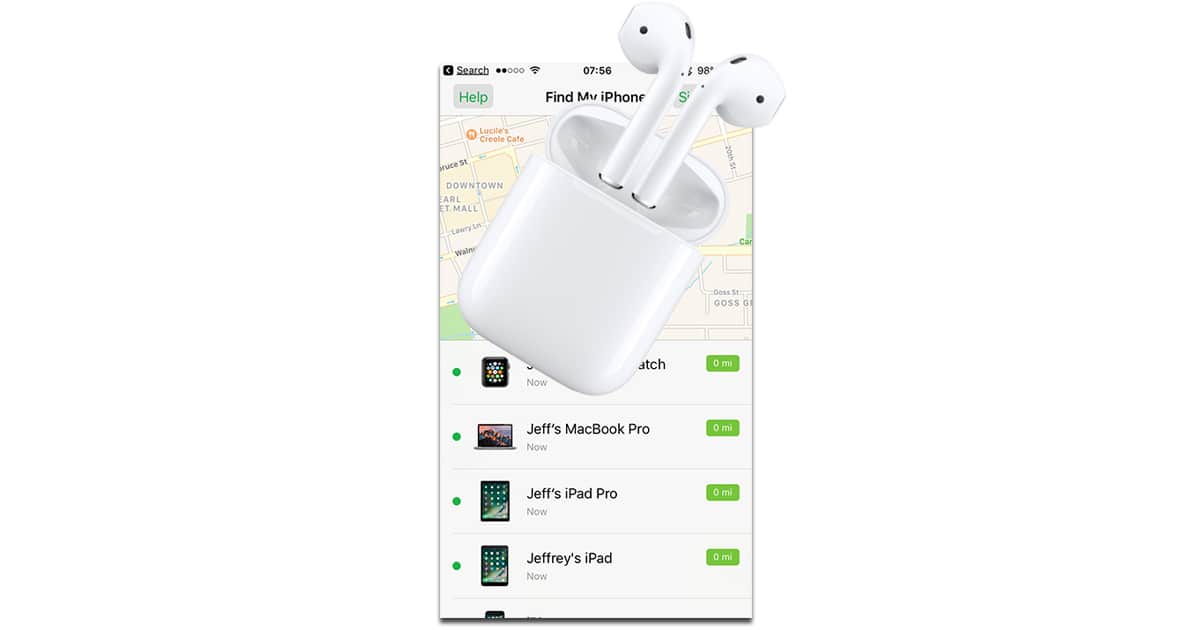Find My iPhone app tracks lost AirPods in iOS 10.3