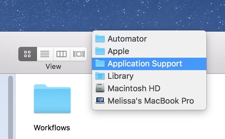 Selecting a folder from a macOS window Finder Bar